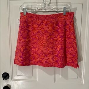 Vibrant Orange and Pink Patterned Skort